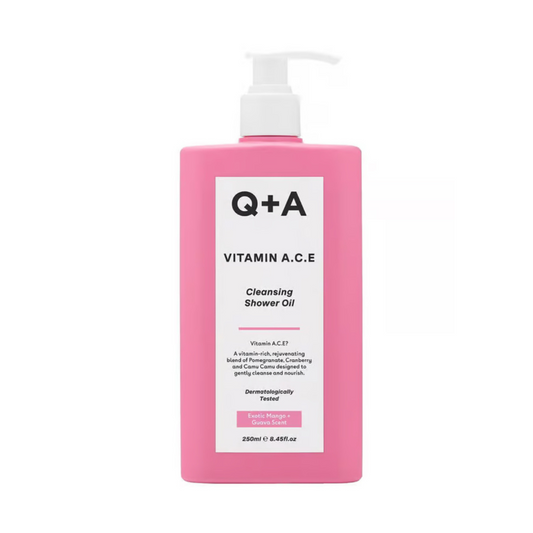 Q+A Huile de douche antioxydante à la Vitamine A, C , E