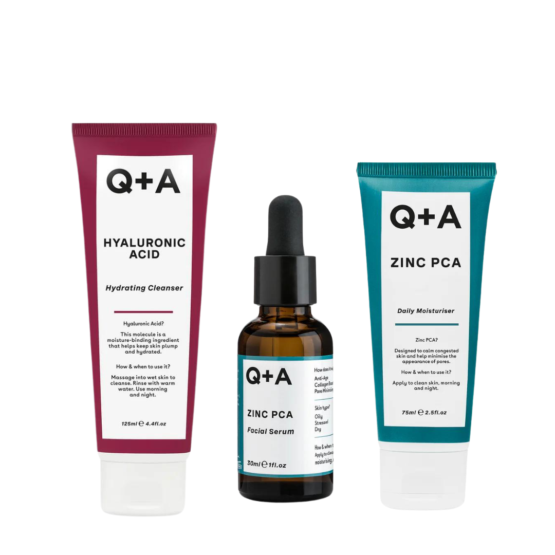 Q+A Pack Routine pour peaux grasses au Zinc + Acide Hyaluronique