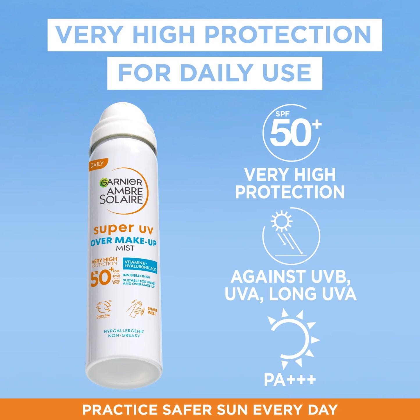 GARNIER Protection solaire en spray Super UV over makeup